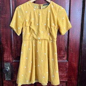Yellow polka dot summer dress